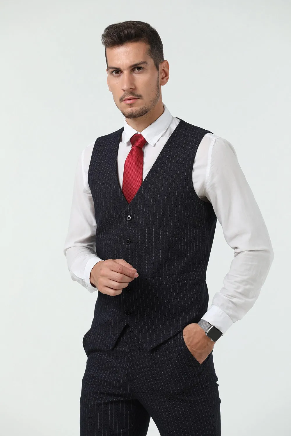 Grey Black Navy Slim Fit Formal Party Business 3 Piece Men Suits