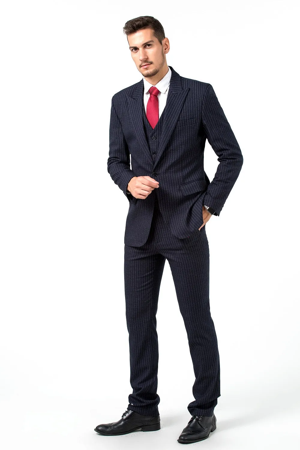 Grey Black Navy Slim Fit Formal Party Business 3 Piece Men Suits