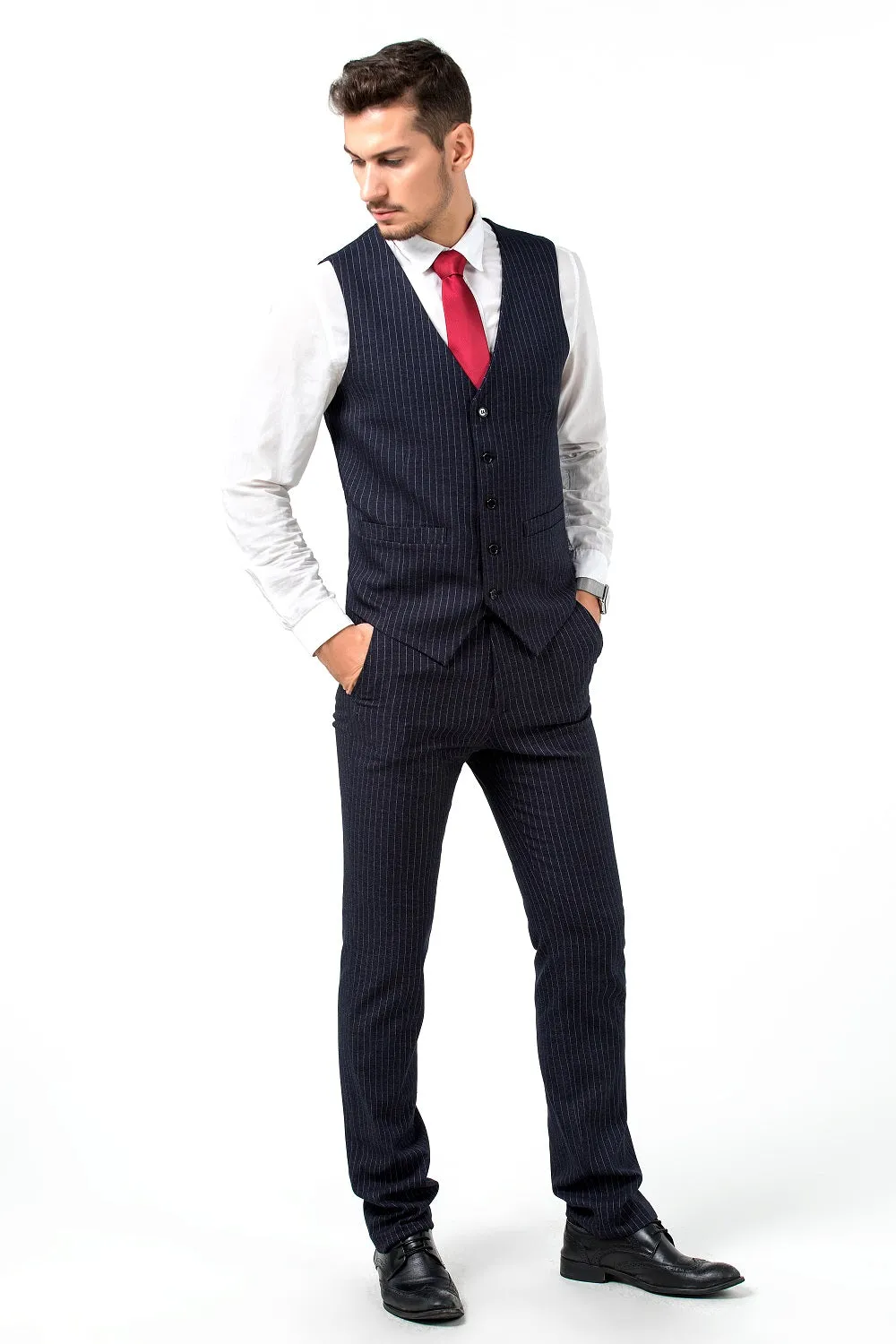 Grey Black Navy Slim Fit Formal Party Business 3 Piece Men Suits