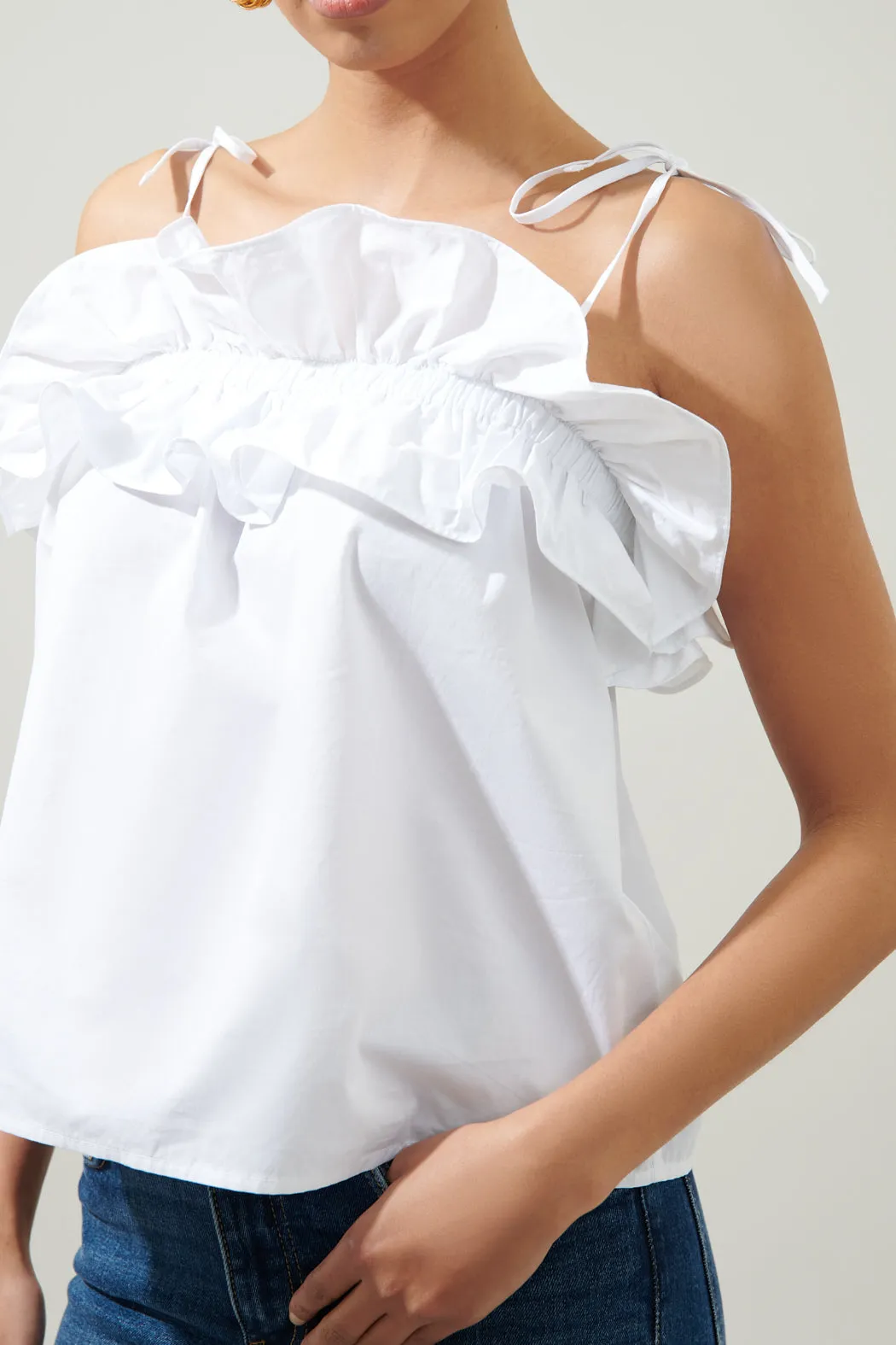 Harlett Ruffle Tie Strap Tank