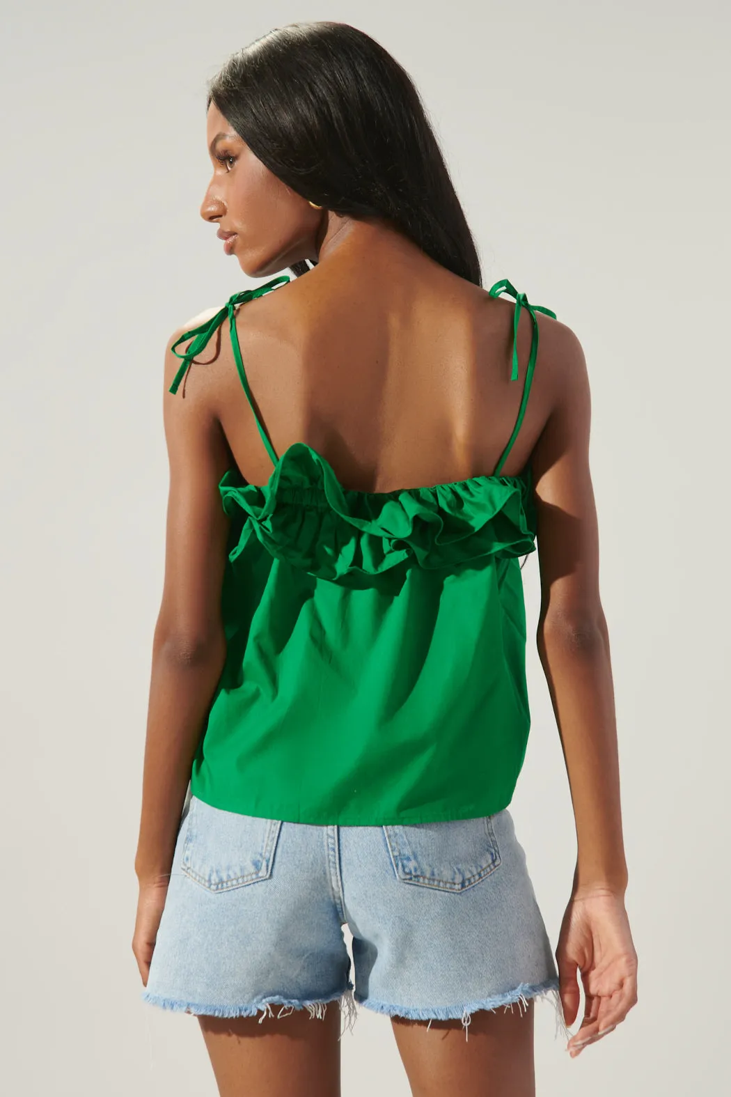 Harlett Ruffle Tie Strap Tank