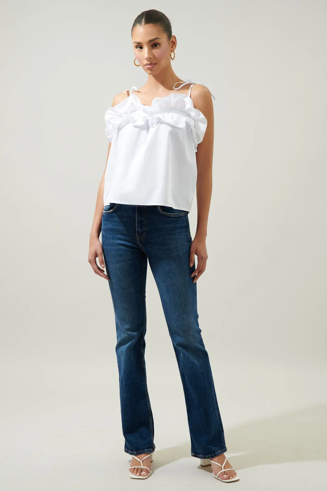 Harlett Ruffle Tie Strap Tank