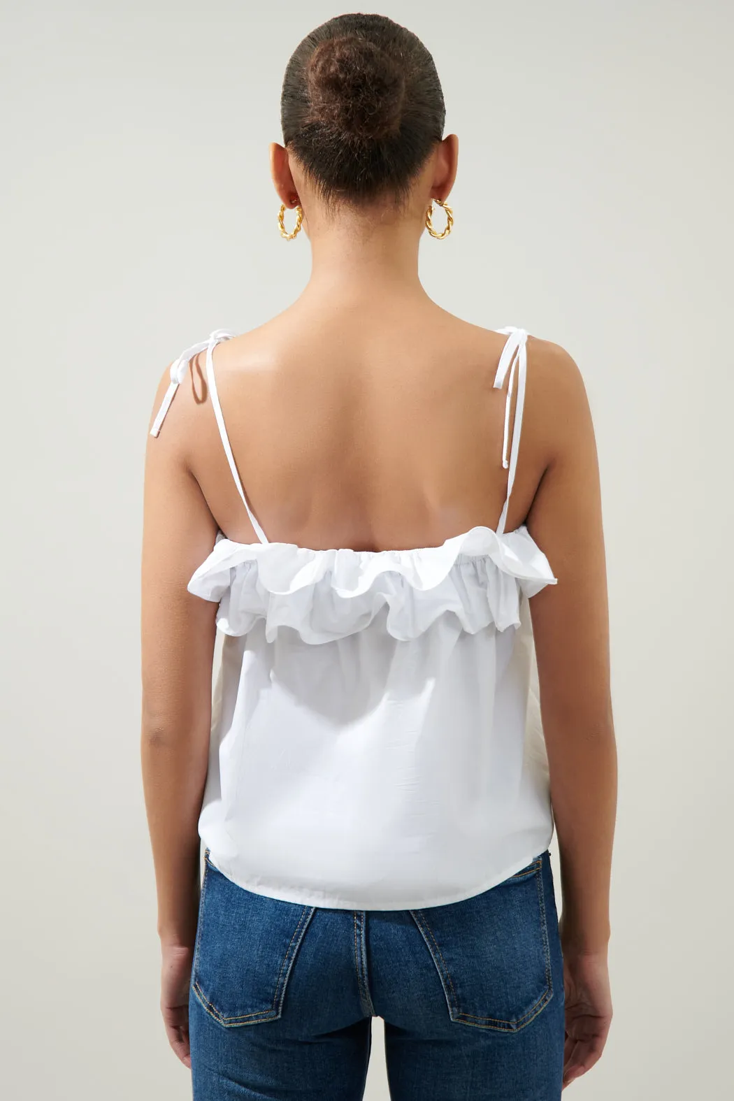 Harlett Ruffle Tie Strap Tank