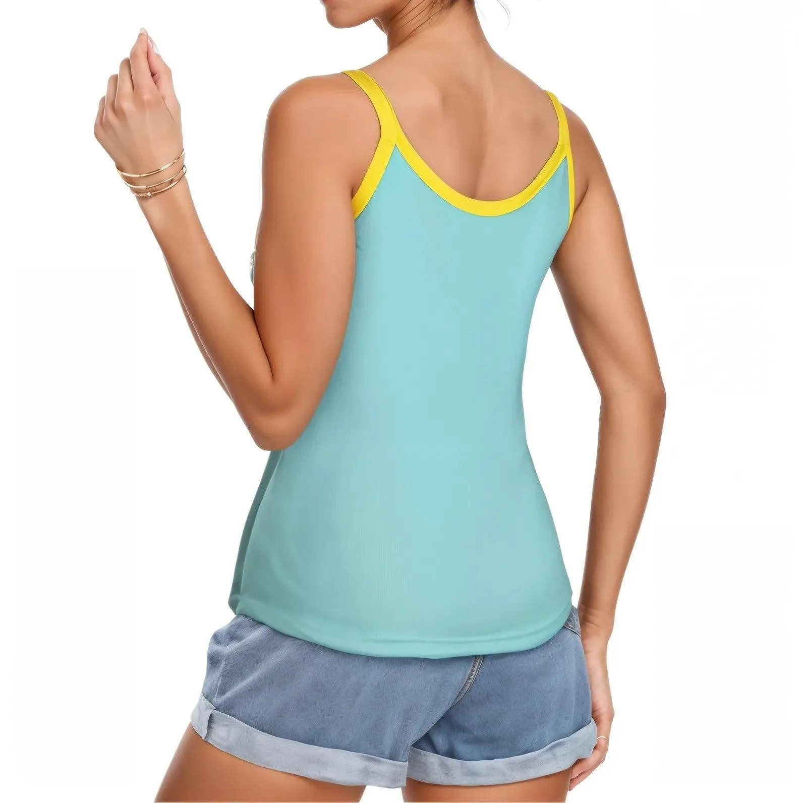 Inela Blue Scoop Cami Top