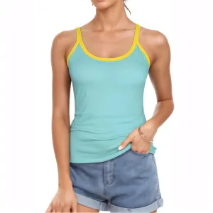 Inela Blue Scoop Cami Top