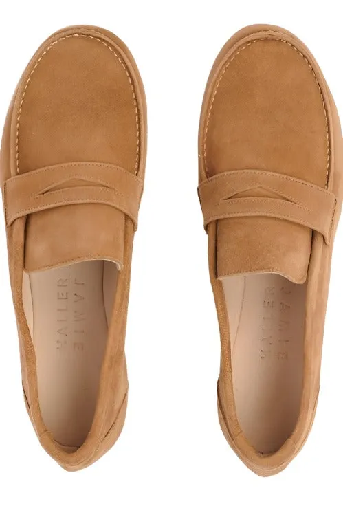 Jamie Haller Suede Penny Loafer in Clove