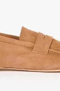 Jamie Haller Suede Penny Loafer in Clove