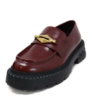 Jimmy Choo Burgundy Leather Platform Loafers sz 9