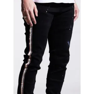 Karter Collection Black Denim w/White Stripe (KRTR-K098)