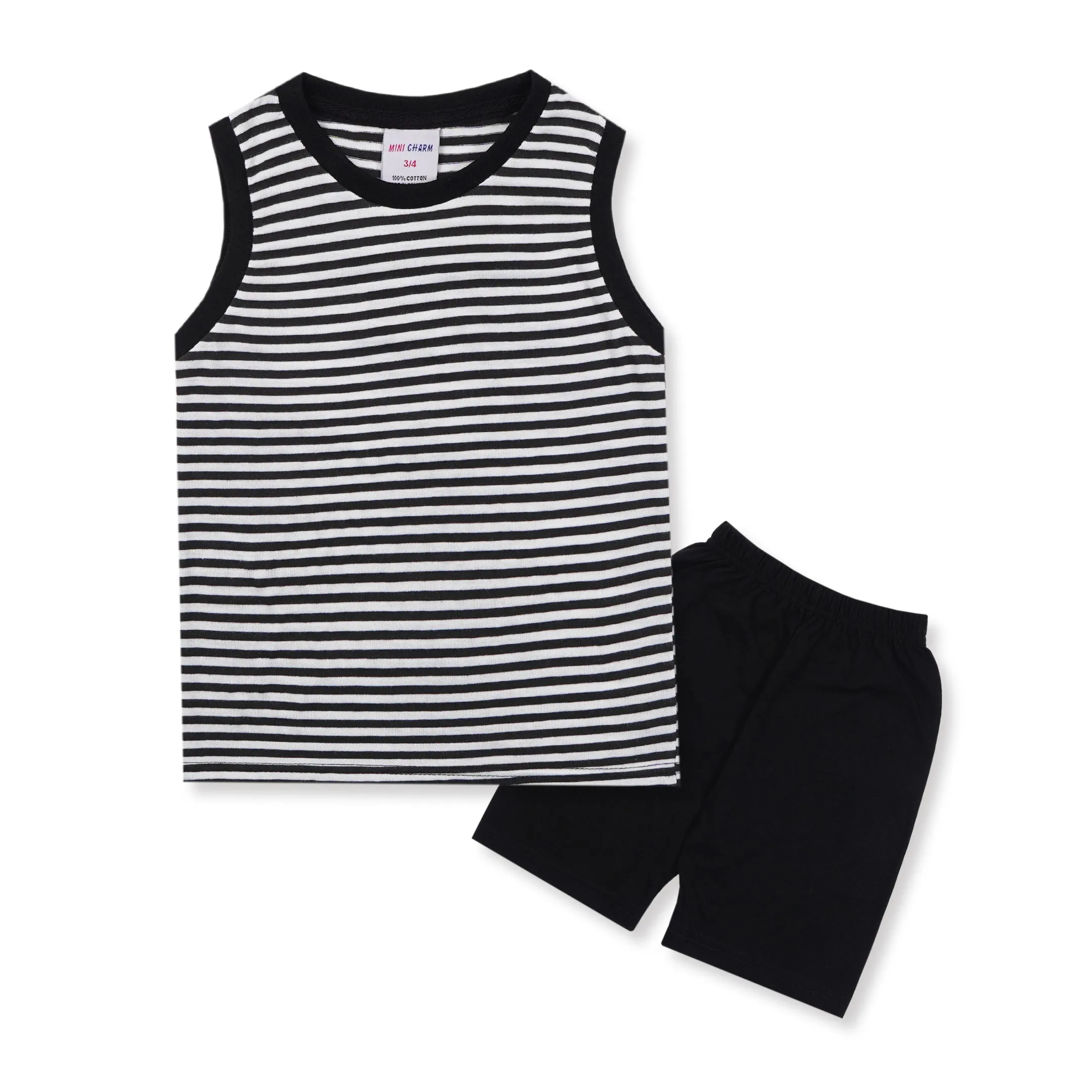 Kids Sandos Set Stripes Black - Mini Charm