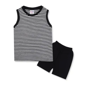 Kids Sandos Set Stripes Black - Mini Charm