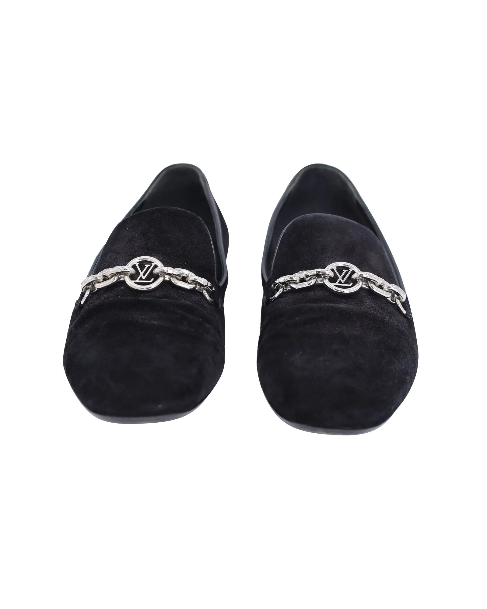 Louis Vuitton Schoolgirl Loafers in Black Suede