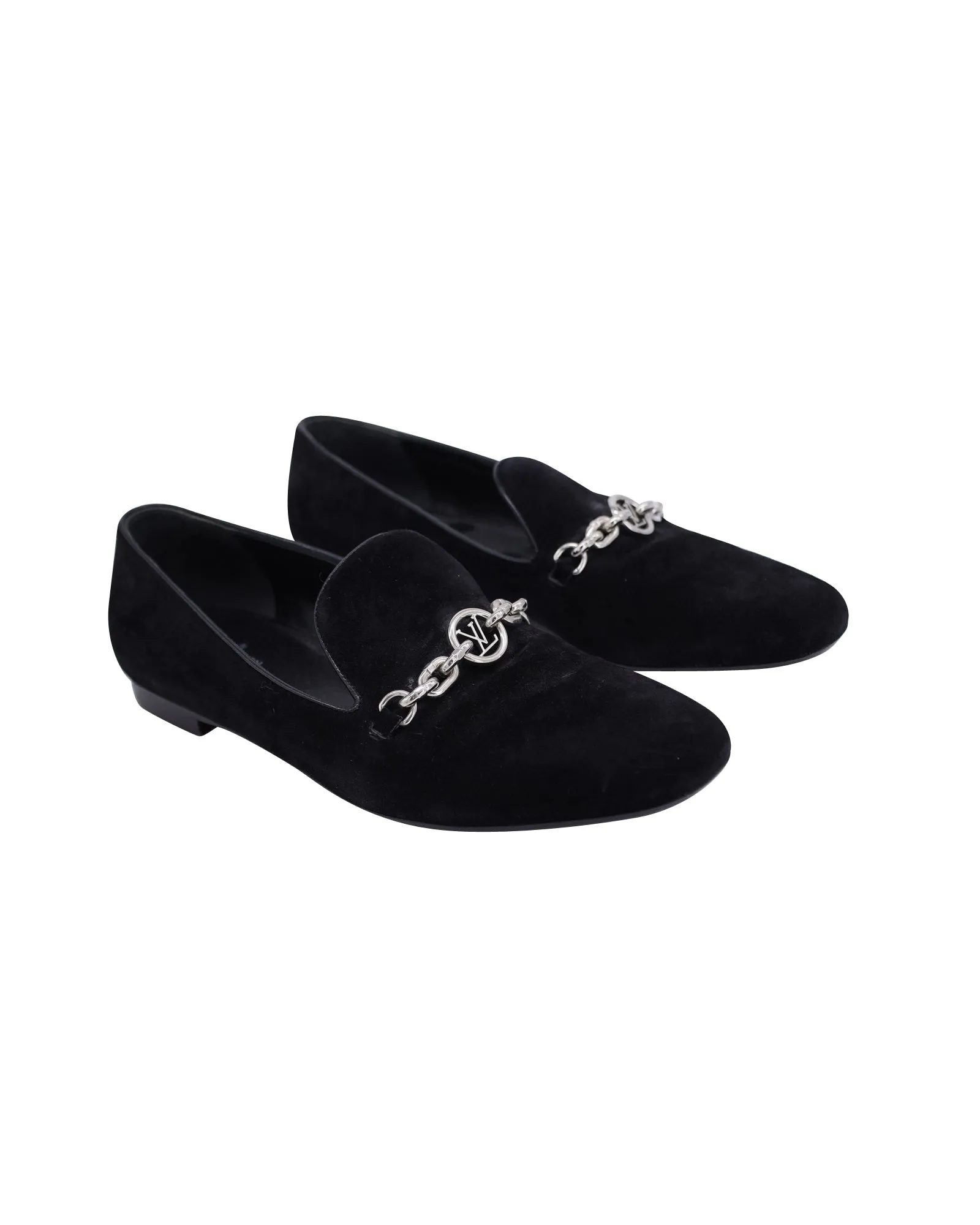 Louis Vuitton Schoolgirl Loafers in Black Suede