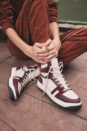 LUCAS BURGUNDY LEATHER SNEAKERS