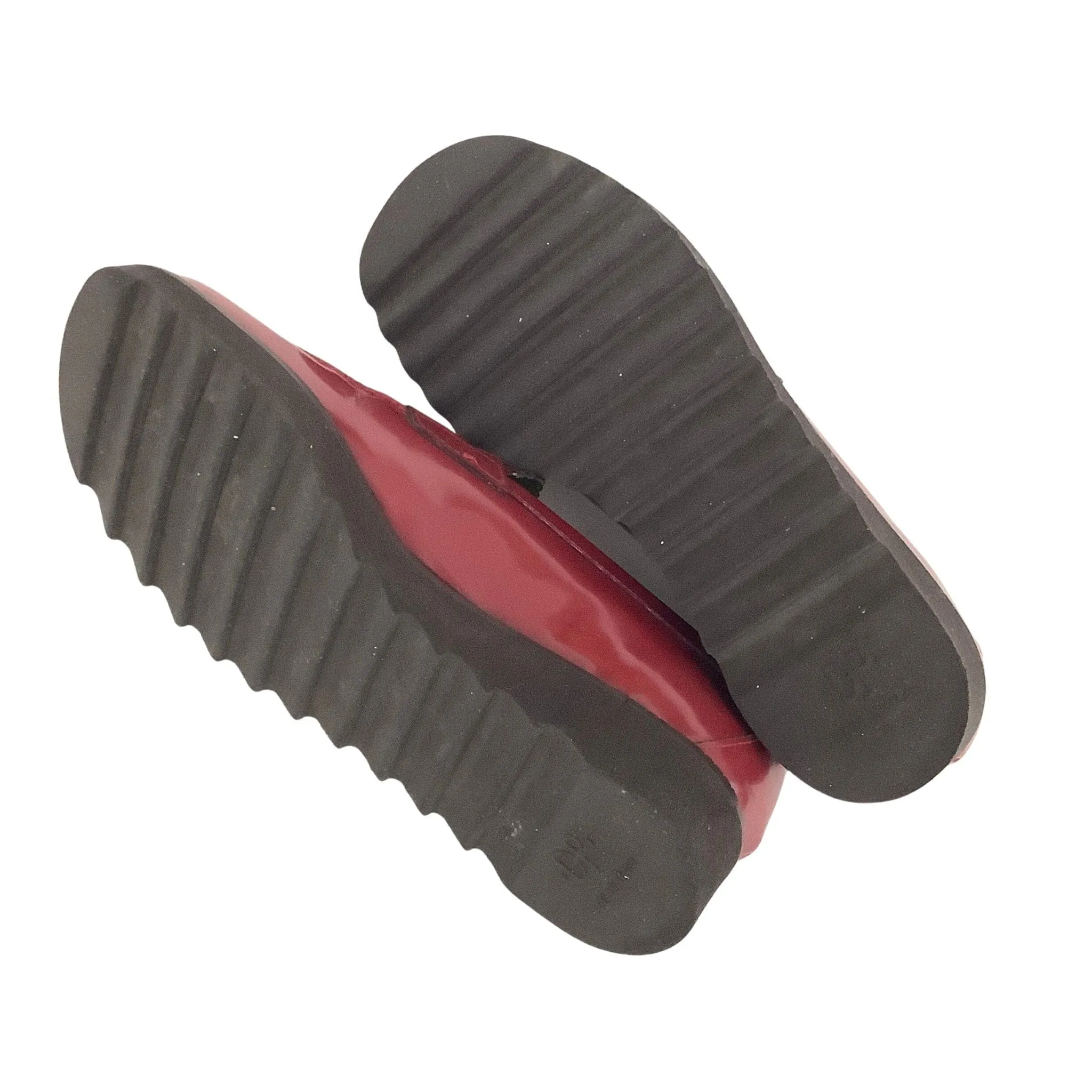 Lug Sole Red Loafers