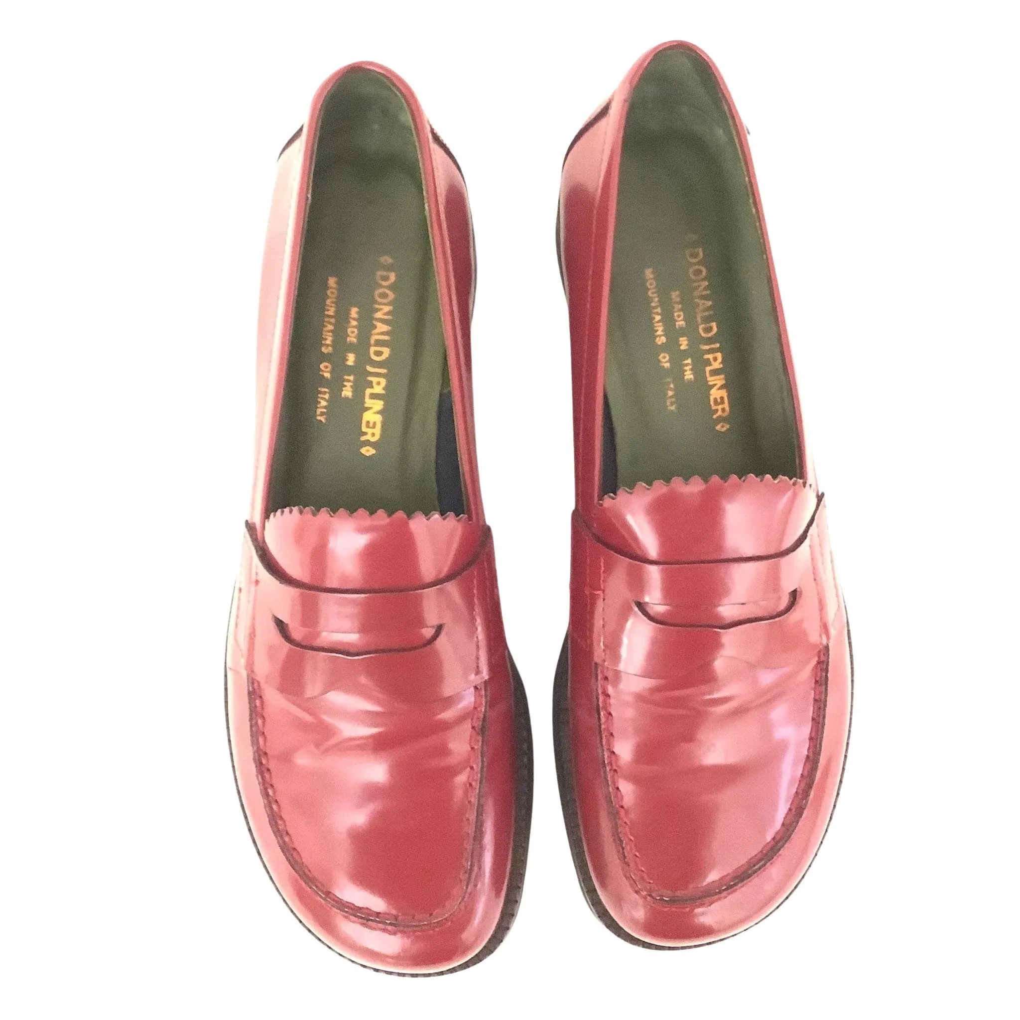Lug Sole Red Loafers