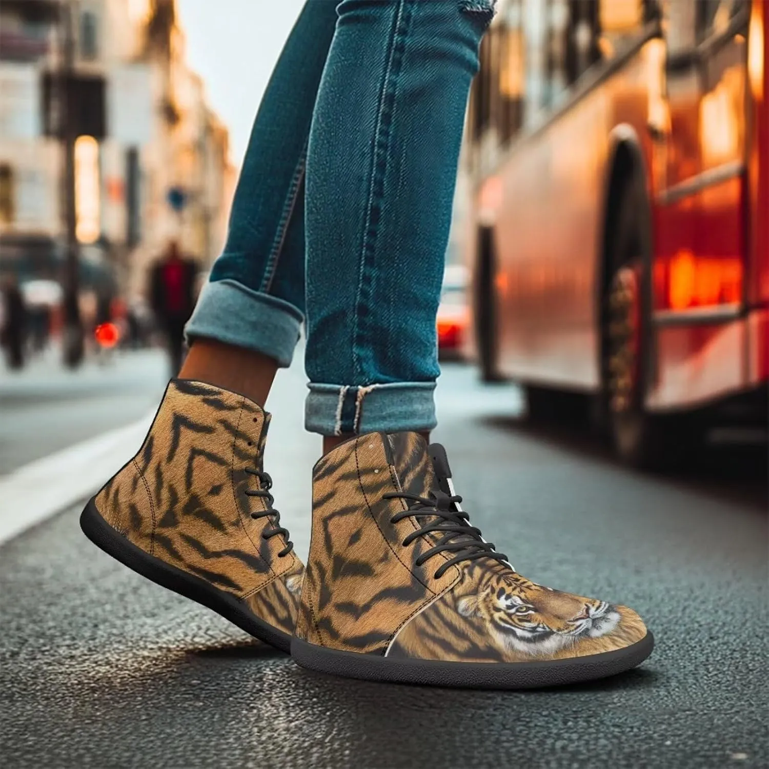 Mens Barefoot Shoes Wide Width High Top Sneakers for Men Cool Shoes