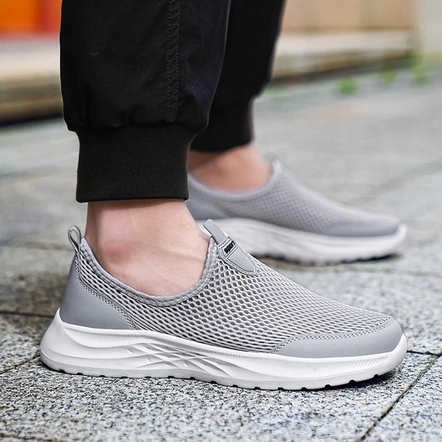 Men's Orthopedic Comfortable Slip-On Shoes Lightweight Breathable Slip On Running Shoe Supportive Walking Shoes