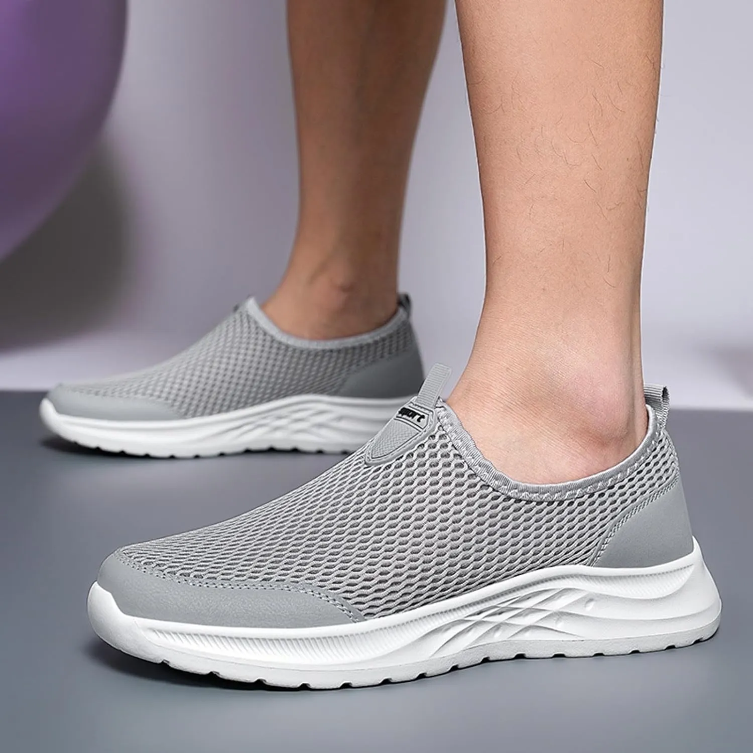 Men's Orthopedic Comfortable Slip-On Shoes Lightweight Breathable Slip On Running Shoe Supportive Walking Shoes