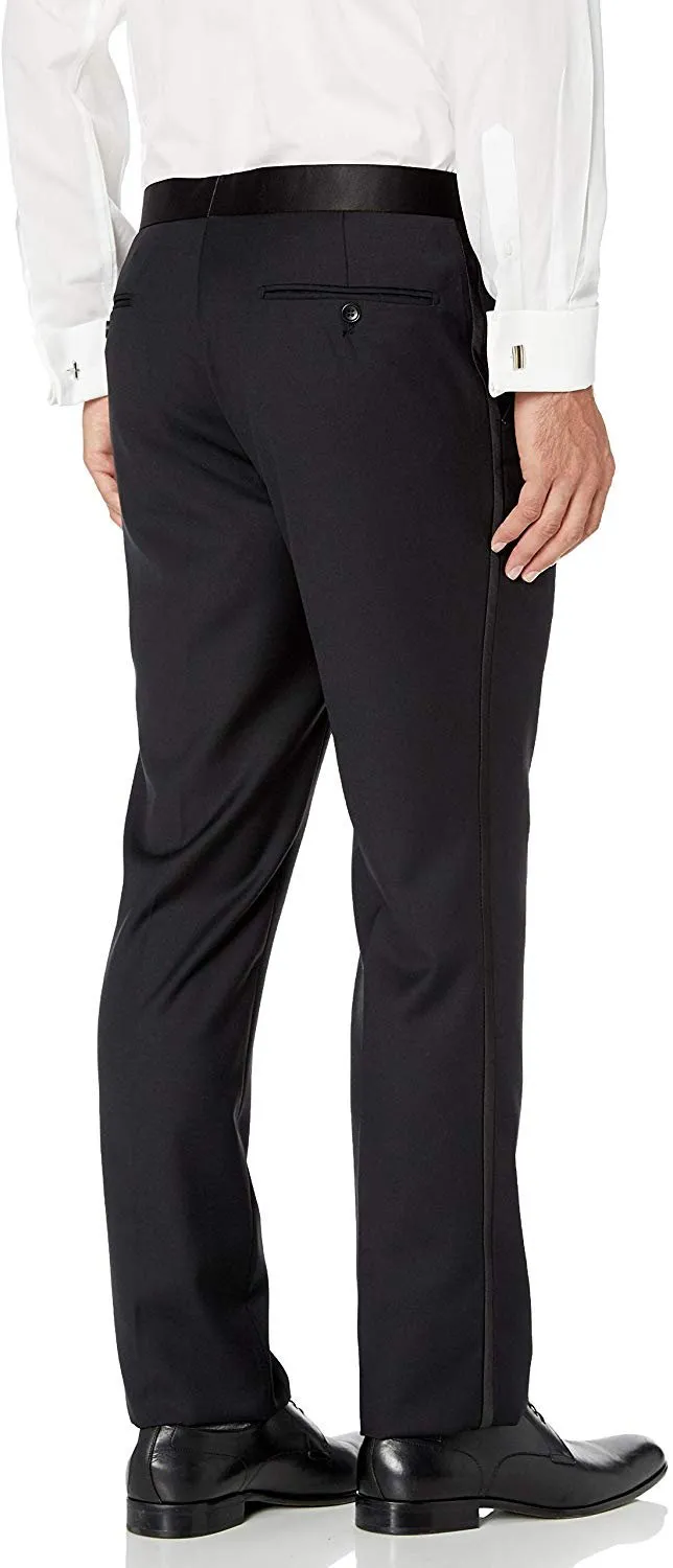 Men's Regular Fit 100% Wool 1-Button Peak Lapel Two-Piece Tuxedo Suit