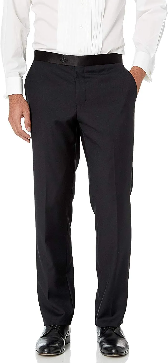 Men's Regular Fit 100% Wool 1-Button Peak Lapel Two-Piece Tuxedo Suit