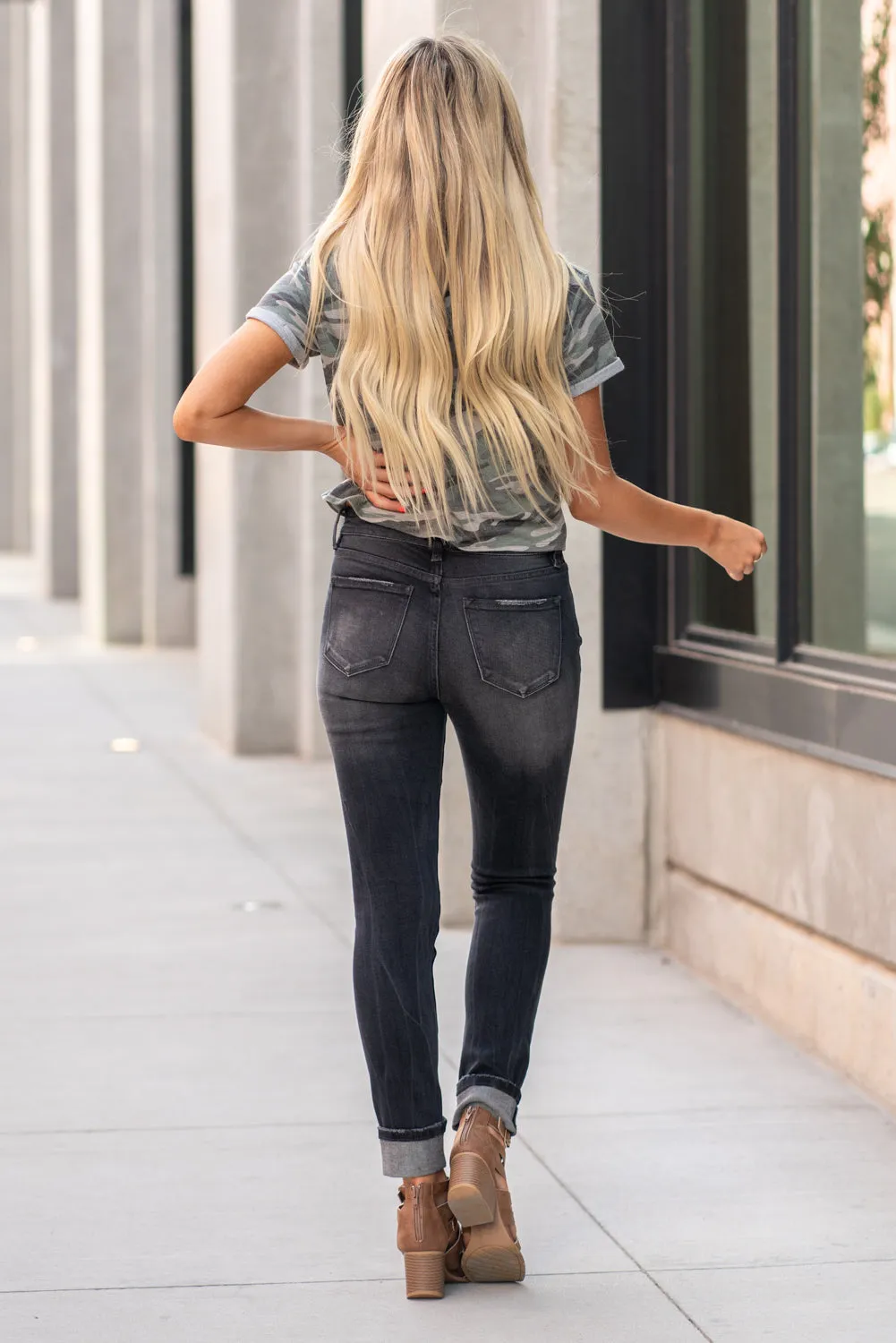 Mid Rise Distressed Skinny
