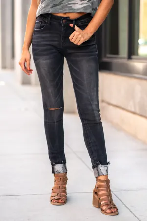 Mid Rise Distressed Skinny