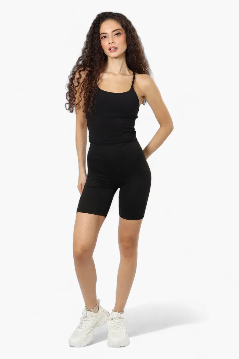 Mikk High Waisted Biker Shorts - Black
