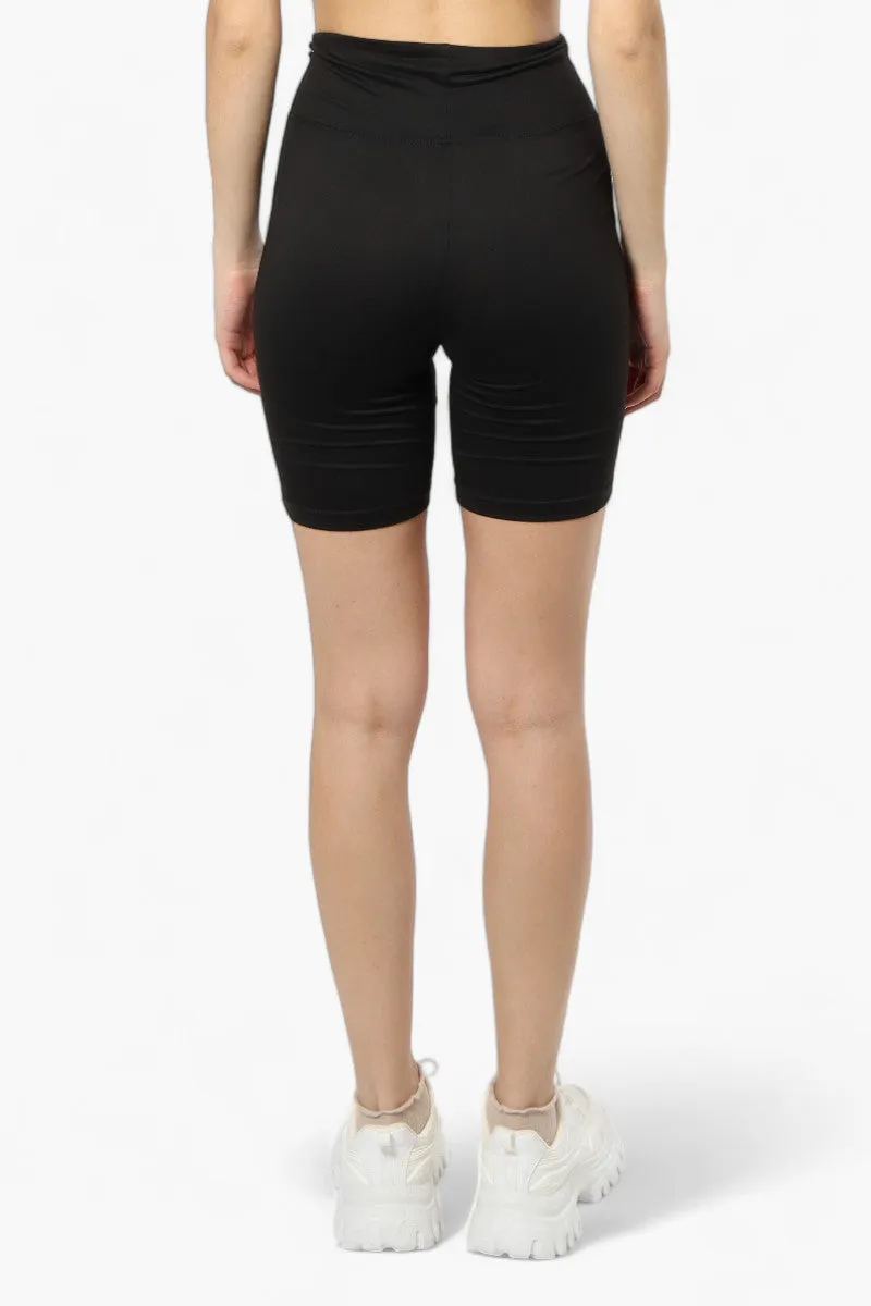 Mikk High Waisted Biker Shorts - Black
