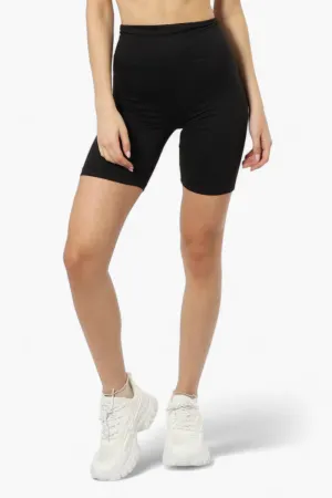 Mikk High Waisted Biker Shorts - Black