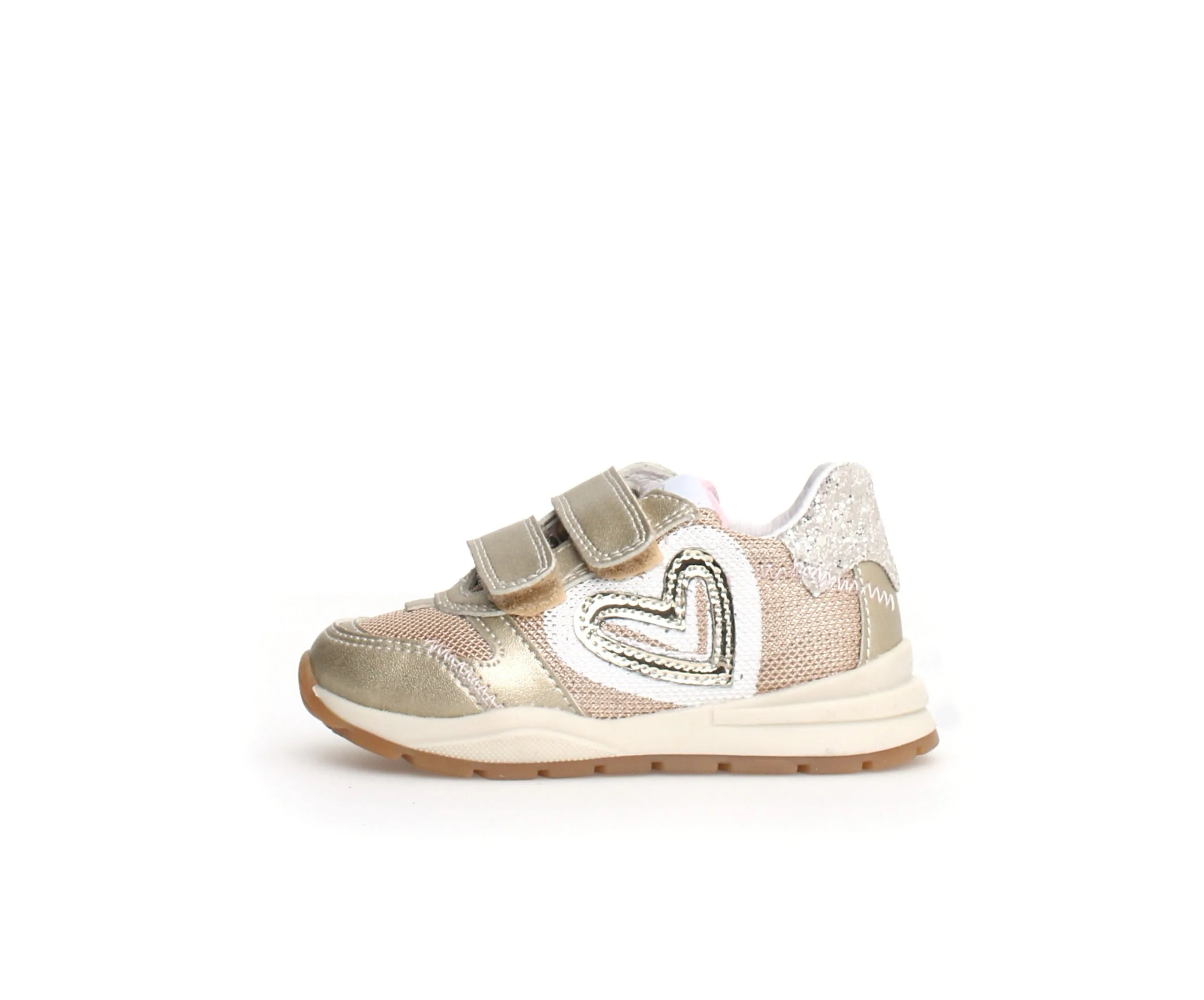 Naturino Quelly | Metallic/Glitter Heart Kids Sneakers