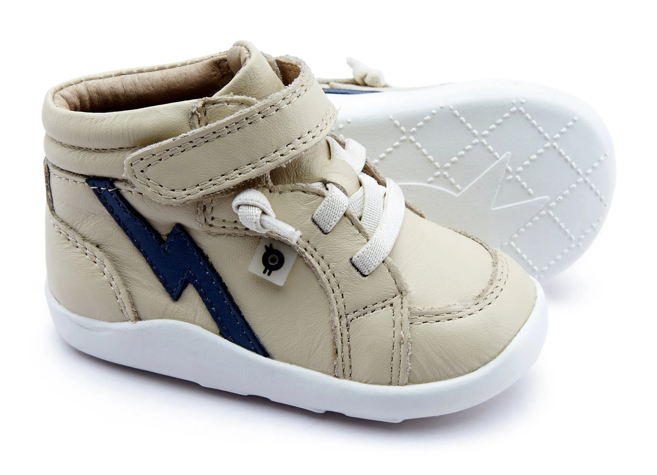 Old Soles Boy's & Girl's 8018 Light The Ground Sneakers - Cream/Petrol