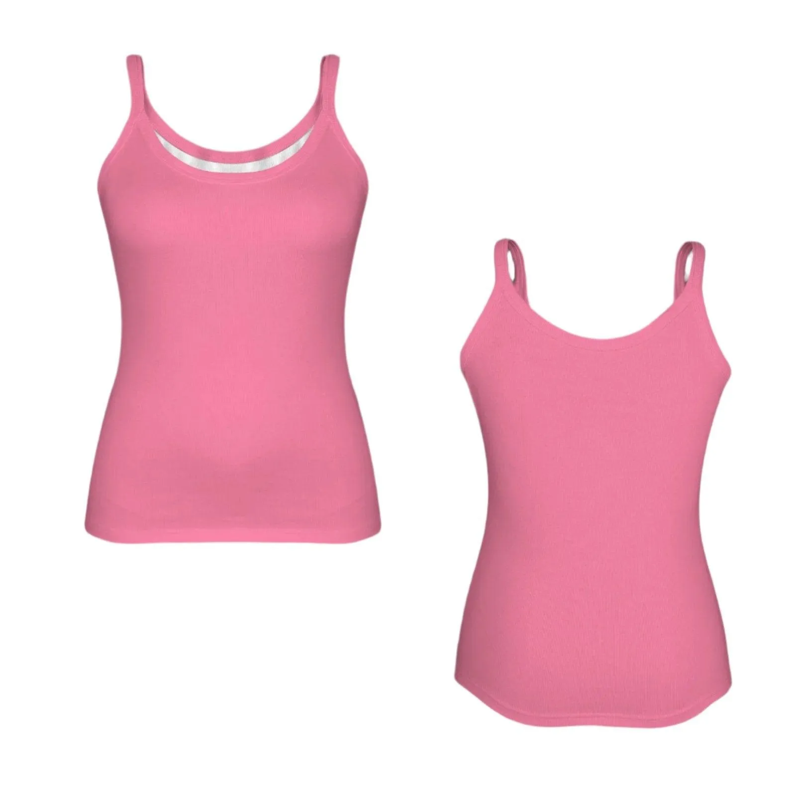 Perl Pink Ribbed Knit Tank Top