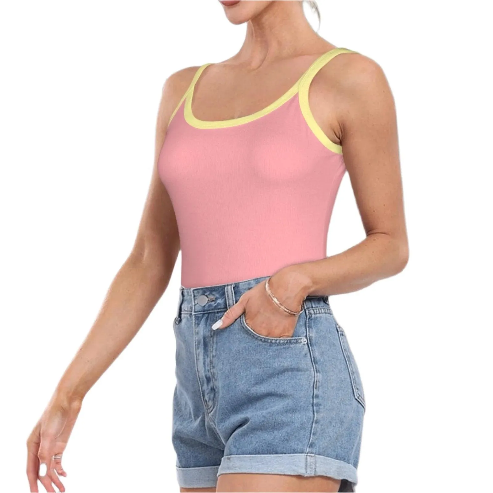 Piki Pink Scoop Cami Top