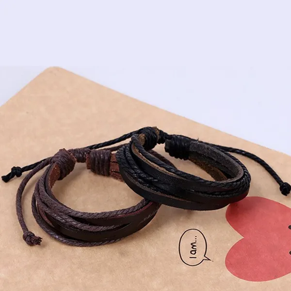Rustic Leather Wrap Bracelet