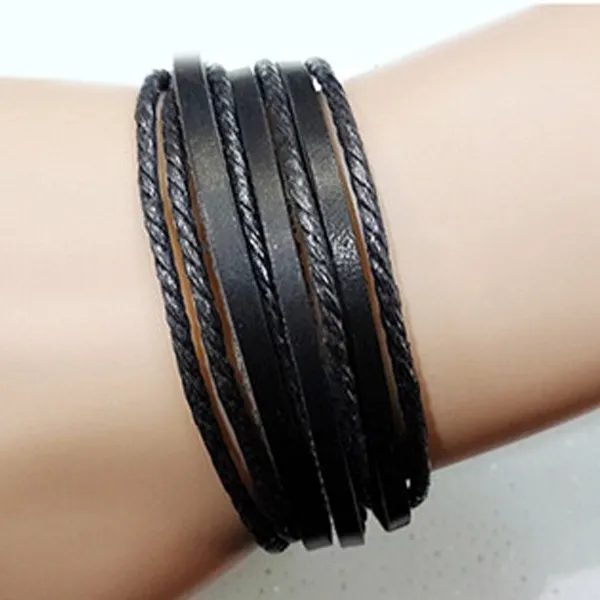 Rustic Leather Wrap Bracelet
