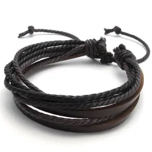 Rustic Leather Wrap Bracelet