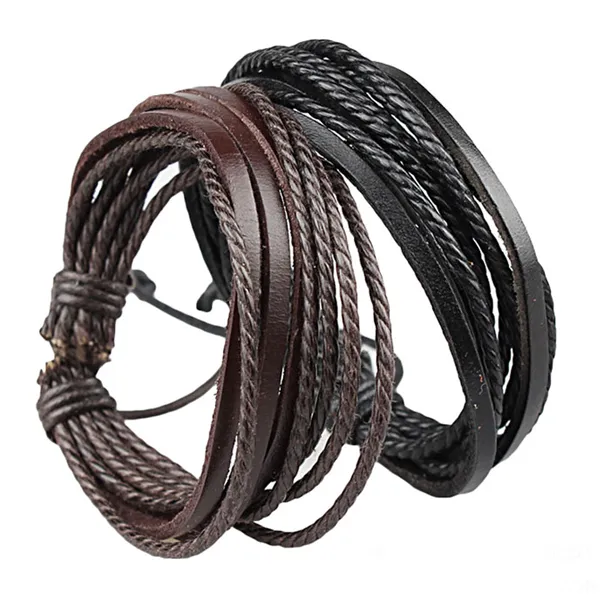Rustic Leather Wrap Bracelet