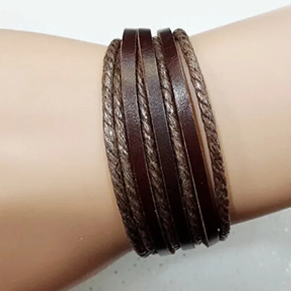 Rustic Leather Wrap Bracelet