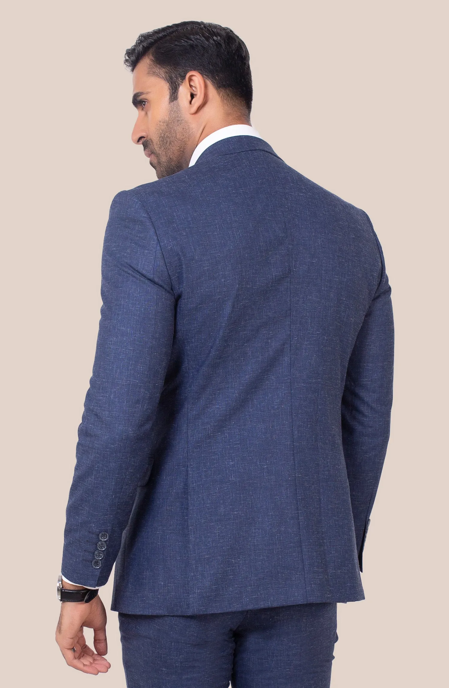 SHARP NAVY TEXTURED SUIT