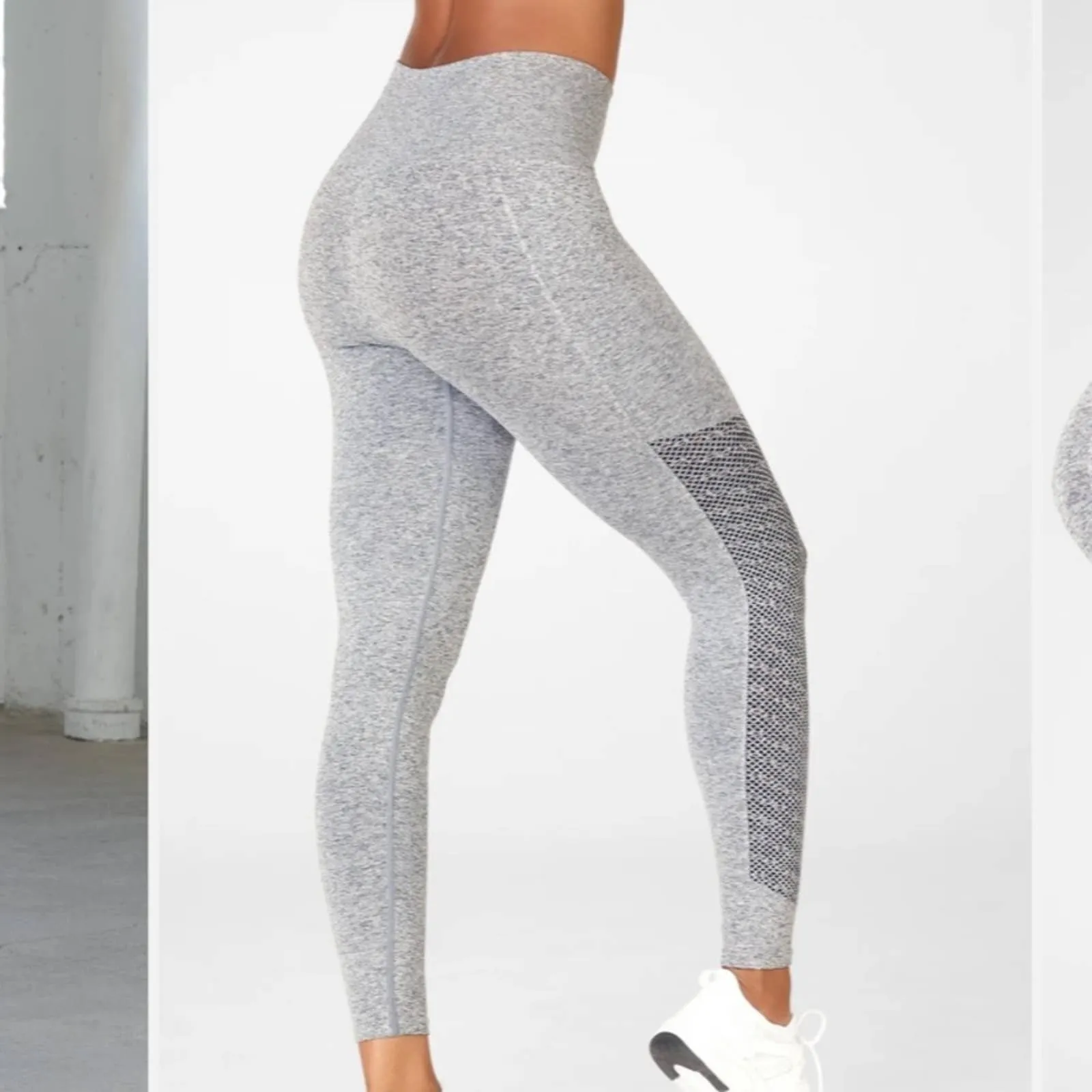 Size Small Fabletics Heather Gray Sync High-Waisted Perforated 7/8