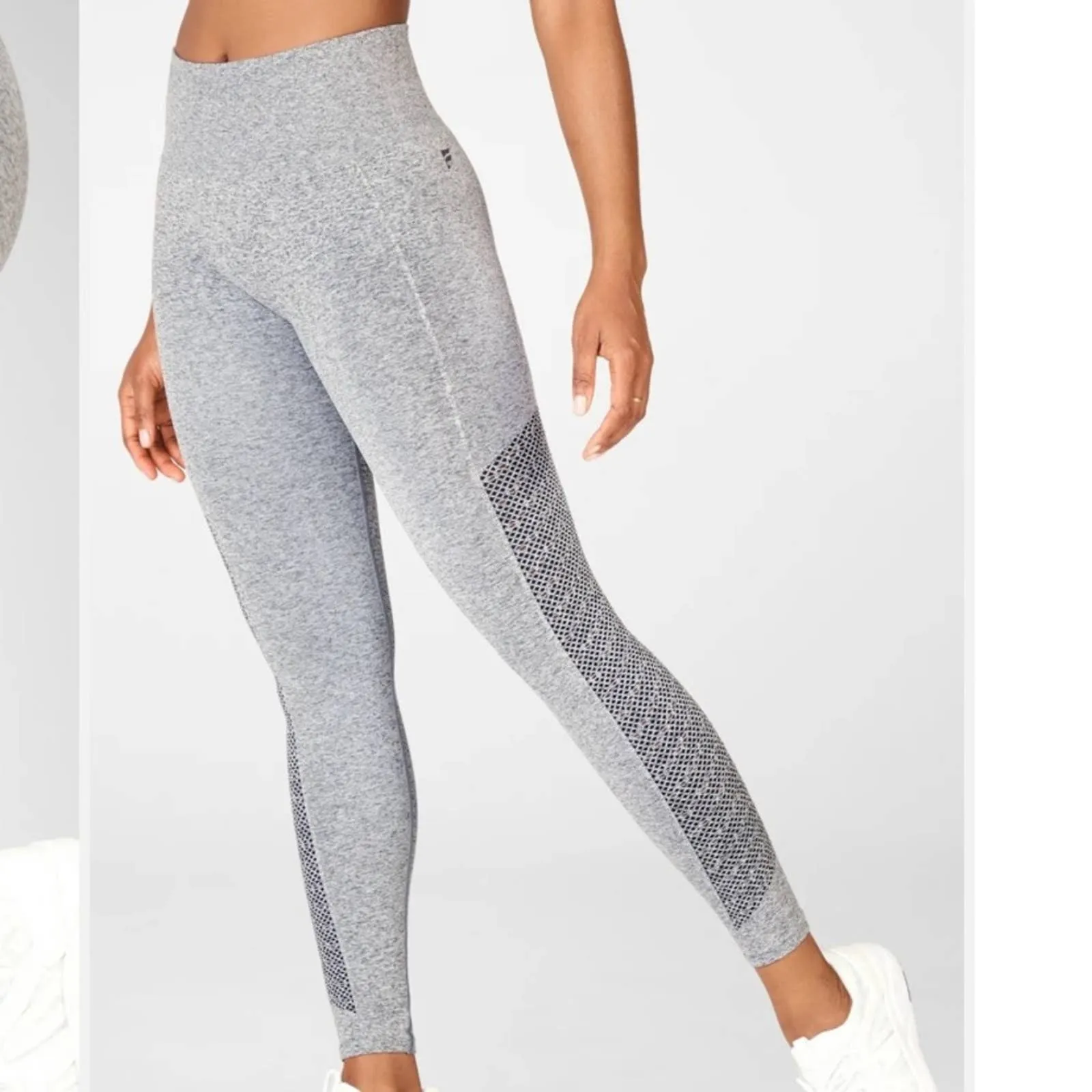 Size Small Fabletics Heather Gray Sync High-Waisted Perforated 7/8