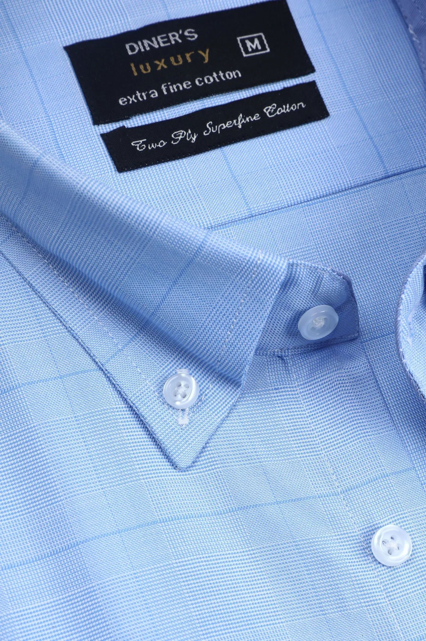 Sky Blue Check Formal Shirt (Half Sleeves)