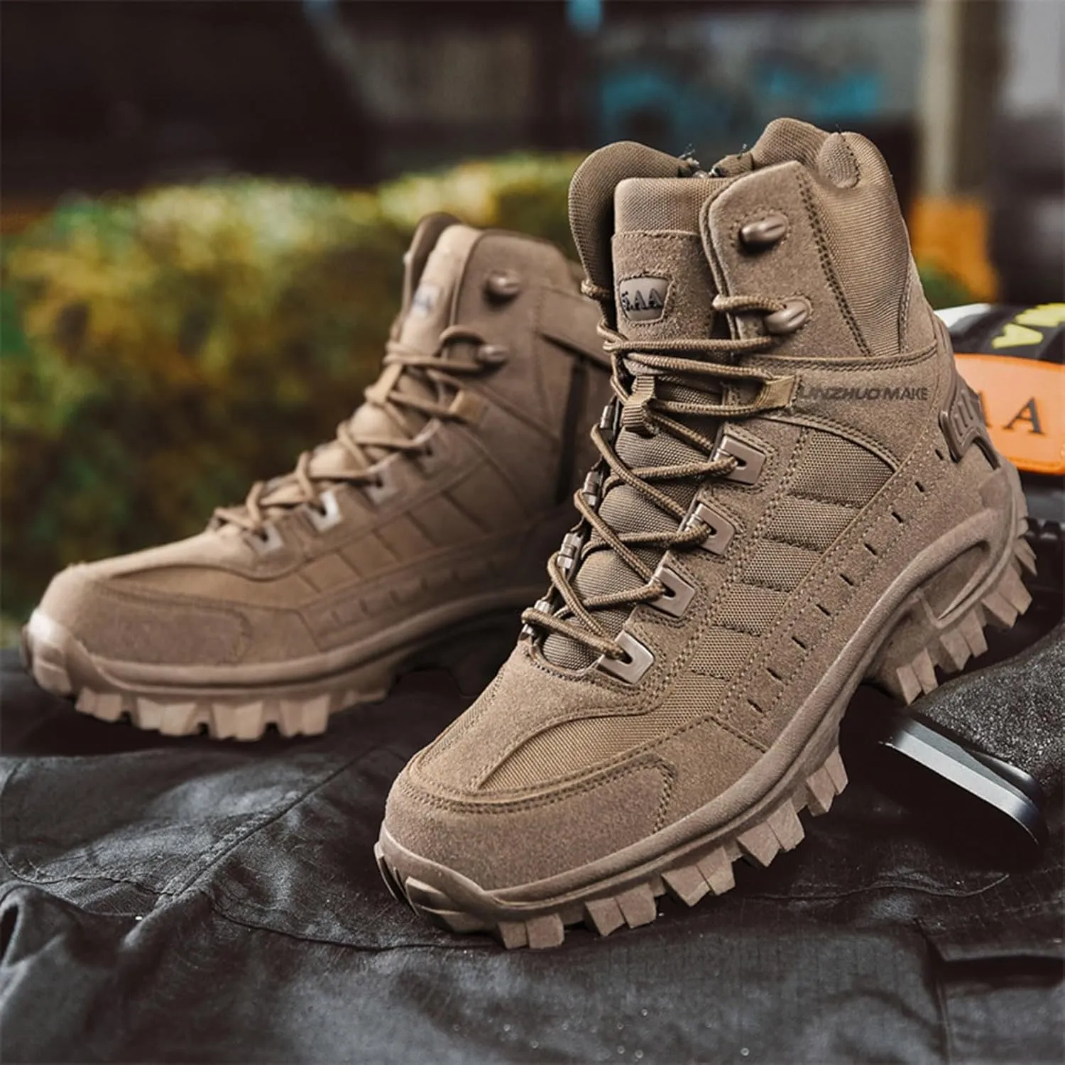 Slip on Walking Shoes Men Comfortable High Top Hiking Boots Ultra Lightweight Breathable Fashion Sneakers Non Slip Arch Support Vacation Training Gym Shoes Wide Width
