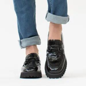 Squared Bite Marks Black Patent