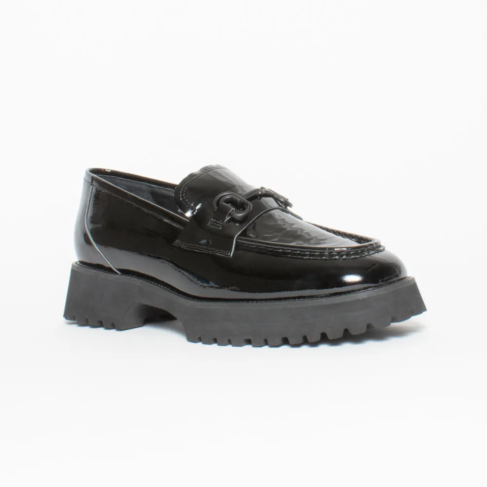 Squared Bite Marks Black Patent