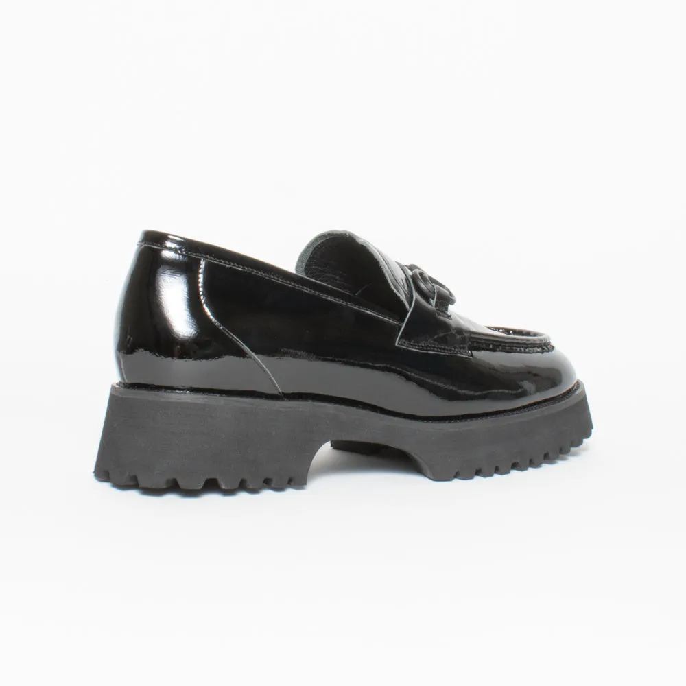 Squared Bite Marks Black Patent