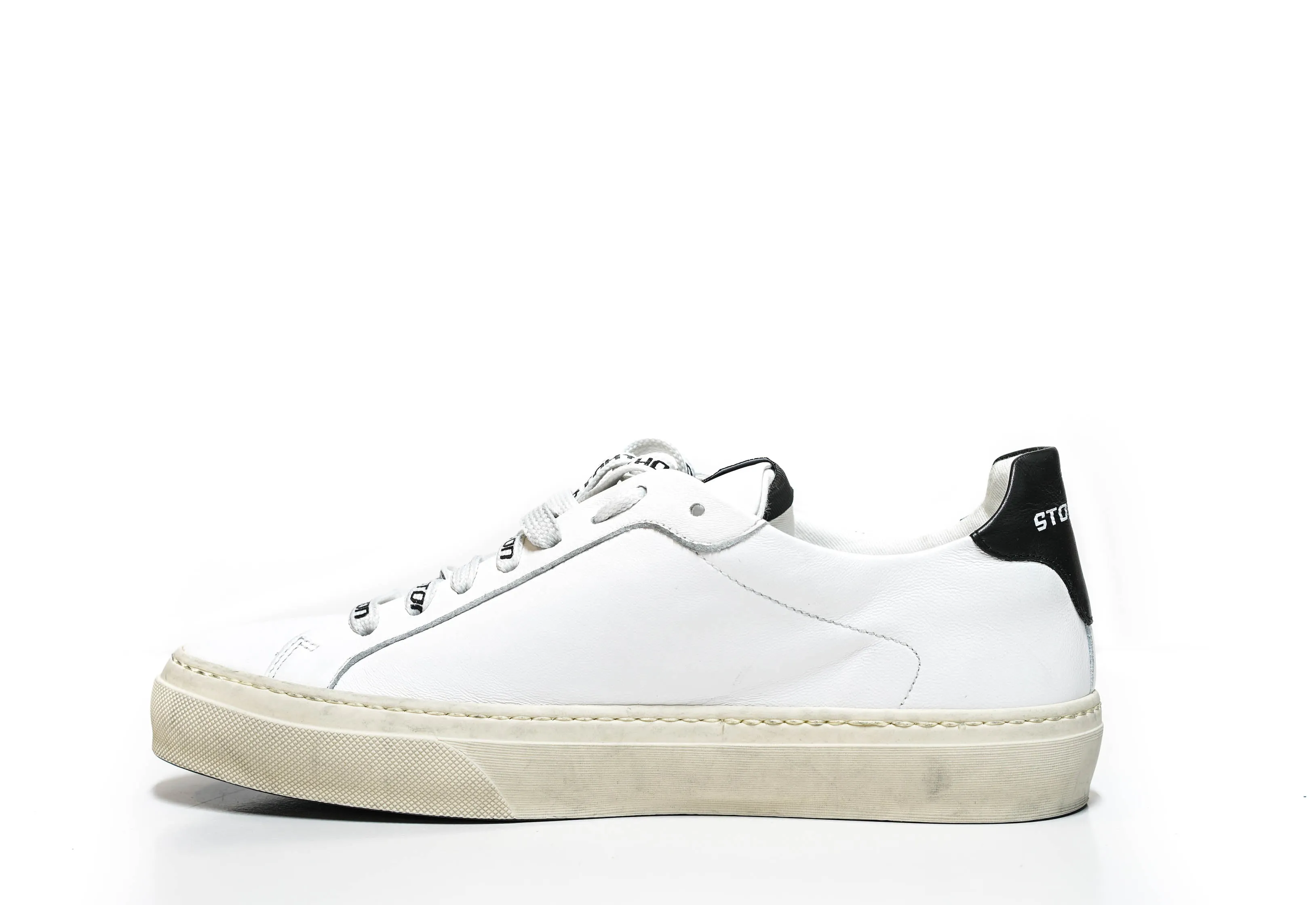 Stokton Men's White Bolt Leather Sneaker Blaze-U.