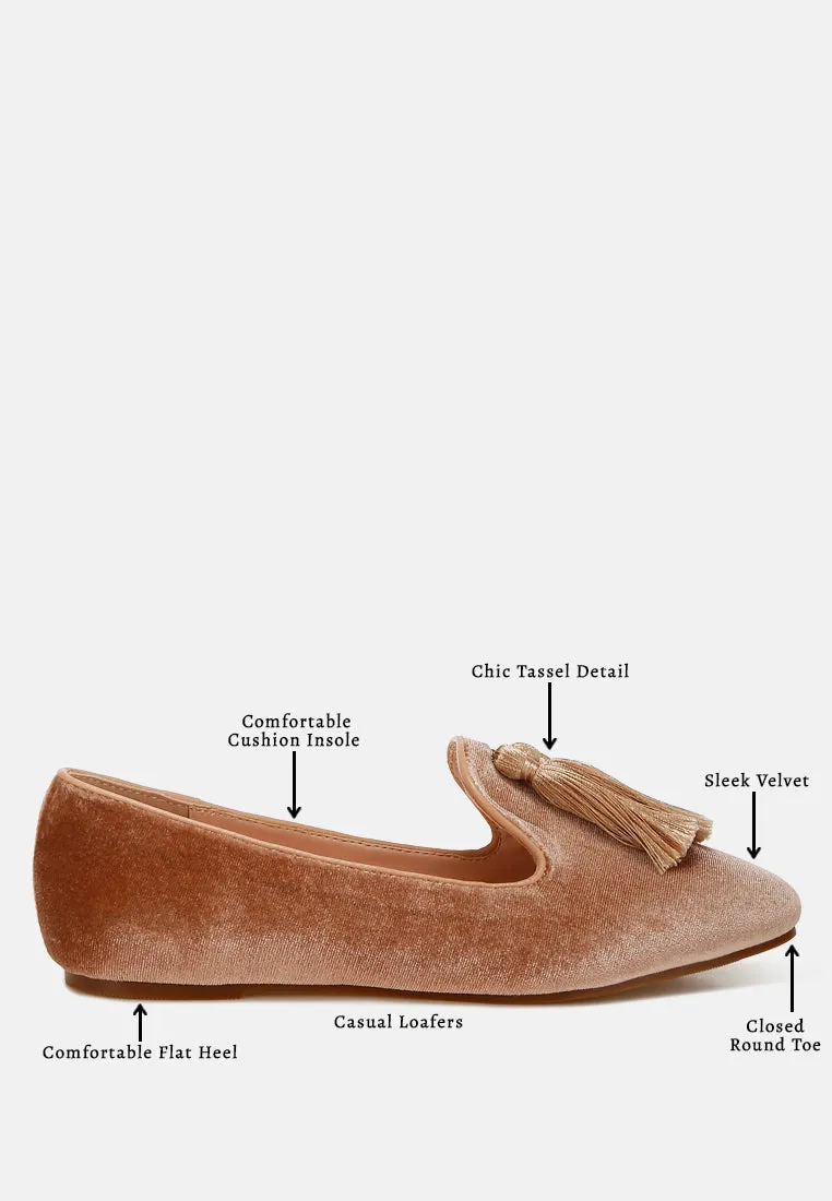 Tromso Iconic Tassel Detail Velvet Loafers