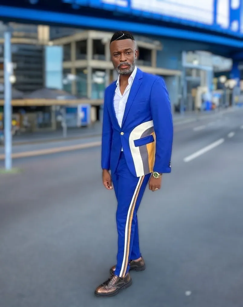 TUSHADE Spliced Elegance Double-Breasted Suit